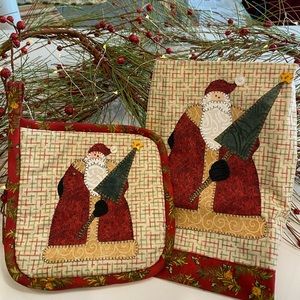 Santa towel & pot holder